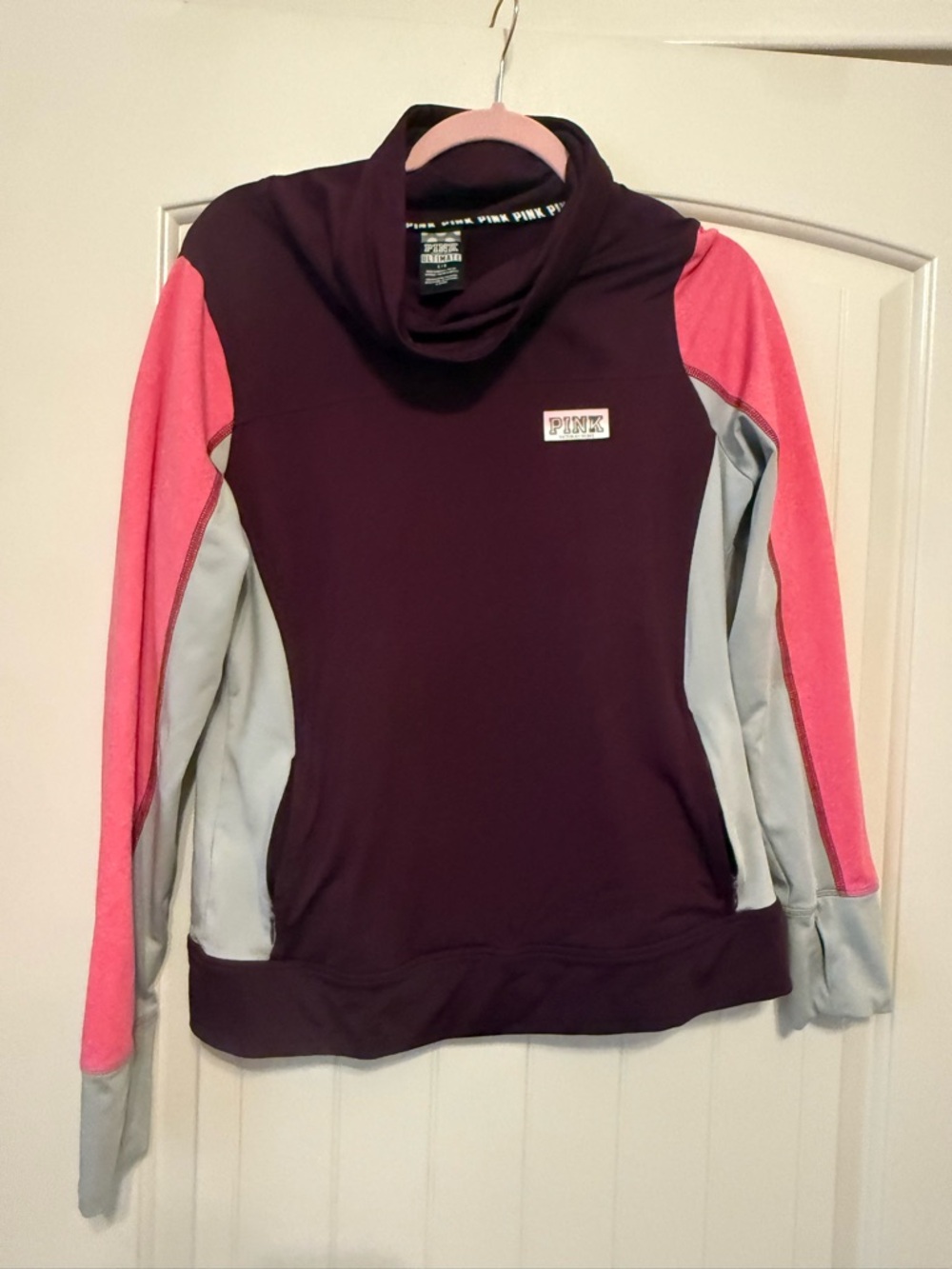 Victoria's Secret PINK Pullover Hoodie - Plum & Coral